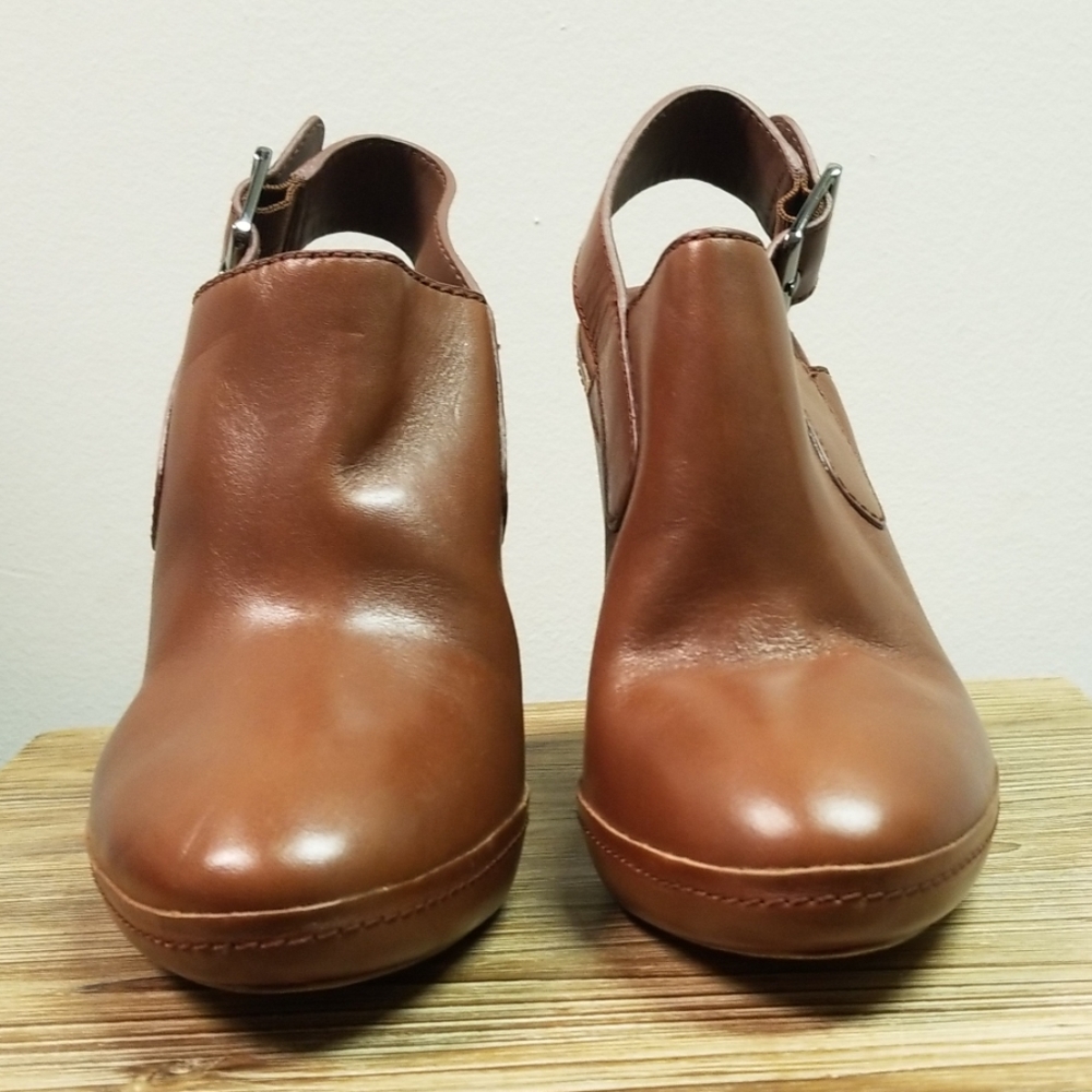 Vince Brown Leather Block Heel Mule Pumps - Picture 1 of 8